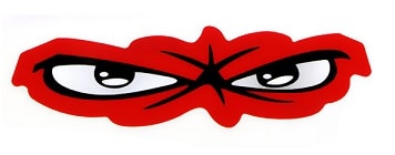 Sticker pour moto yeux rouges