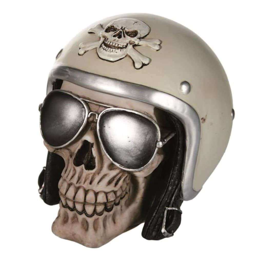 Tirelire motard tête de mort