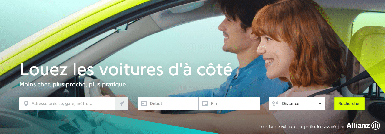 Site internet Drivy - location de vehicules entre particuliers