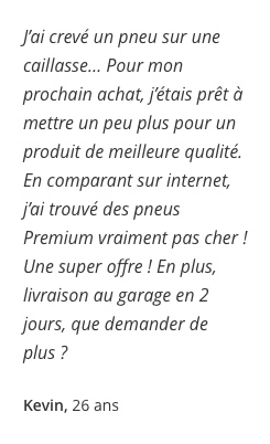 Preuve sociale livraison
