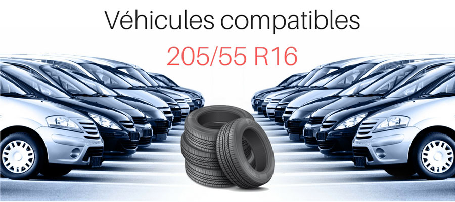 Véhicules compatibles 205 55 R16